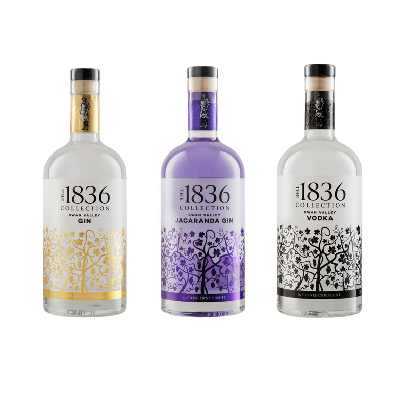 Pioneer’s Pursuit – The 1836 Collection Three-Pack (Vodka, Gin & Jacaranda Gin)